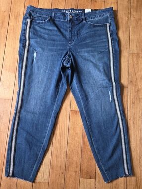 Love & Legend Indigo Slim Skinny Jeans with Metallic Side Stripes
